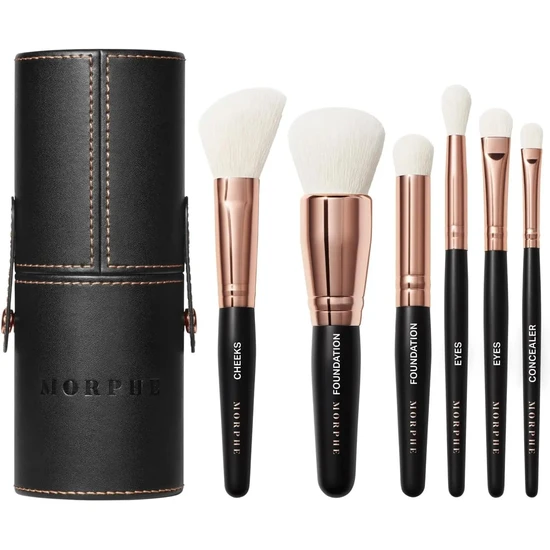 Morphe Rose Away 6-Piece Travel Makeup Brush Set