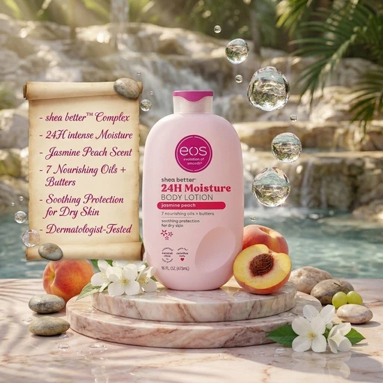 Eos Shea Better 24h Moisture Jasmine Peach Body Lotion 473ml