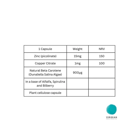 Viridian Balanced Zinc Complex Veg Capsules 30 Capsules