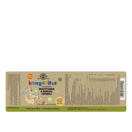 Solgar Kangavites Tropical Punch Chewable Tablets 120 Tablets