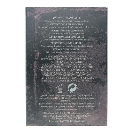 Juicy Couture Dirty English For Men Eau De Toilette 100ml