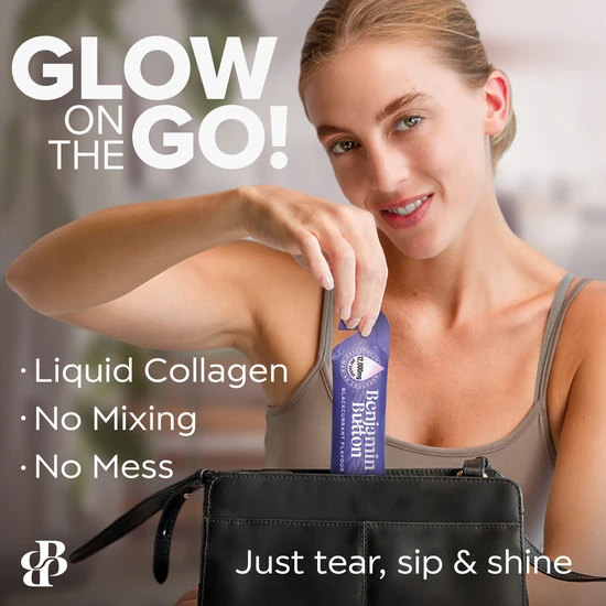 Benjamin Button BlackCurrant 12,000mg Marine Collagen Liquid Sachets x 14