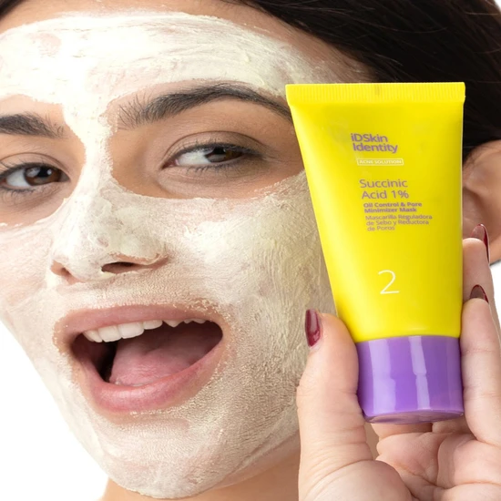 iD Skin Identity Acne Solution Succinic Acid 1% Oil Control & Pore Minimizer Mask 50ml