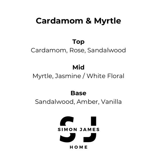 Simon James Home Cardamom & Myrtle Handmade Soy Wax Candle
