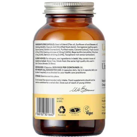 Udo's Choice Ultimate Oil Blend 1000mg Capsules 60 Capsules