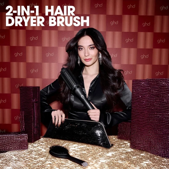 ghd Duet Blowdry Christmas Gift Set 2-in-1 Hair Dryer Brush with Oval Dressing Brush