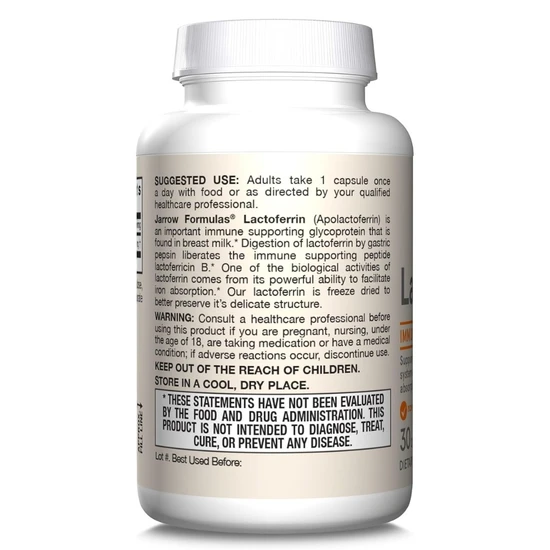 Jarrow Formulas Lactoferrin 250mg 30 Capsules