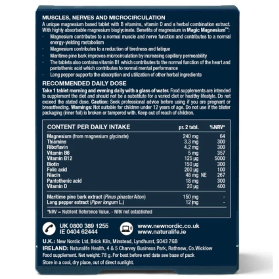 New Nordic Magic Magnesium Glycinate 600mg 60 Tablets