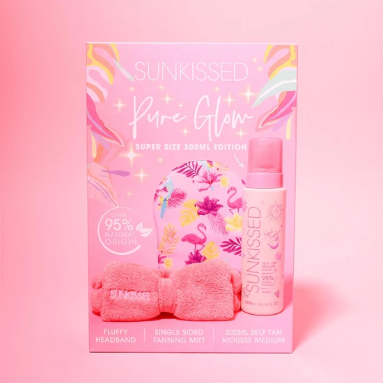 Sunkissed Pure Glow Collection Tanning Gift Set Medium Tan + Mitt + Headband
