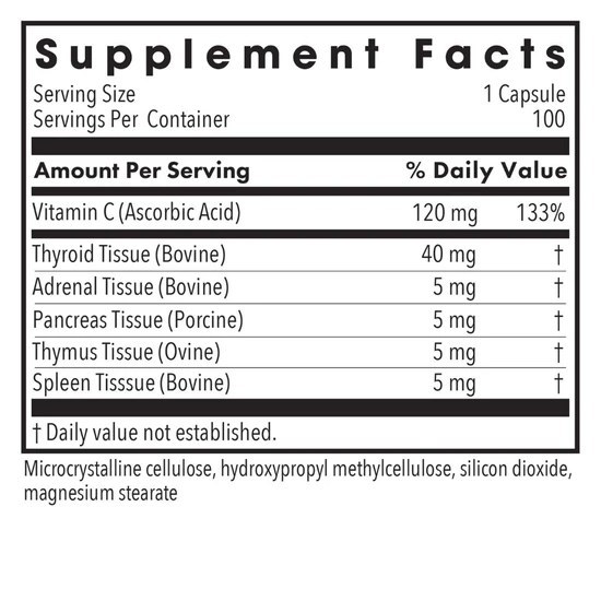 Allergy Research Group TG 100 Natural Glandulars Capsules 100 Capsules