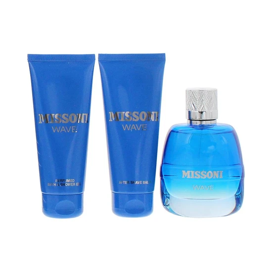 Missoni Wave Eau De Toilette Gift Set 100ml, 100ml Aftershave Balm & 100ml Shower Gel