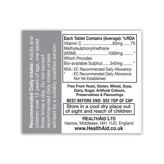 Health Aid MSM 1000mg 90 Tablets