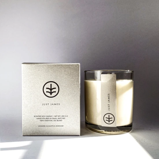 Ethical Bedding Non-Toxic Organic Candle Hand Poured Natural Cologne / Small 70g
