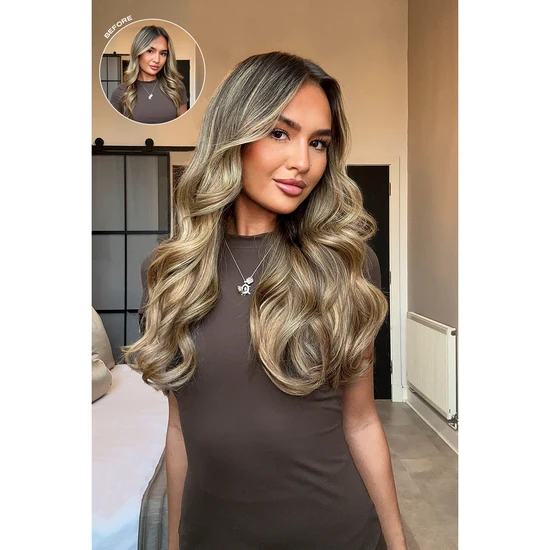 LullaBellz 18" 1 Piece Hidden Halo Blow Dry Hair Extensions BROWNS | BLONDETTE