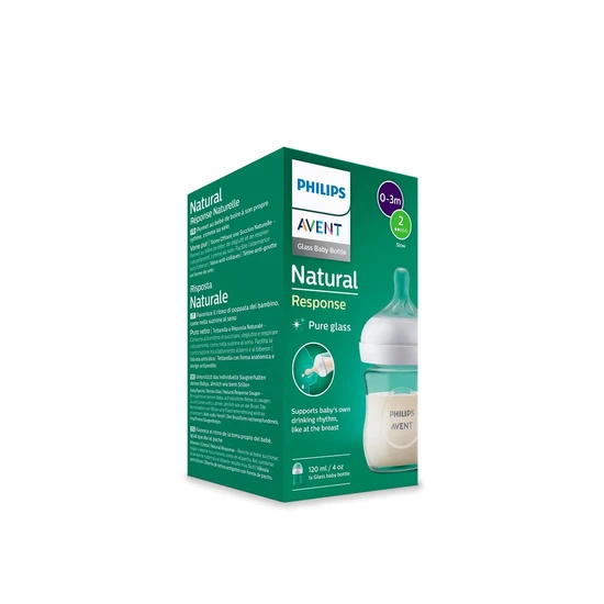 Philips Natural Response Glass Baby Bottle 0-3m 120ml