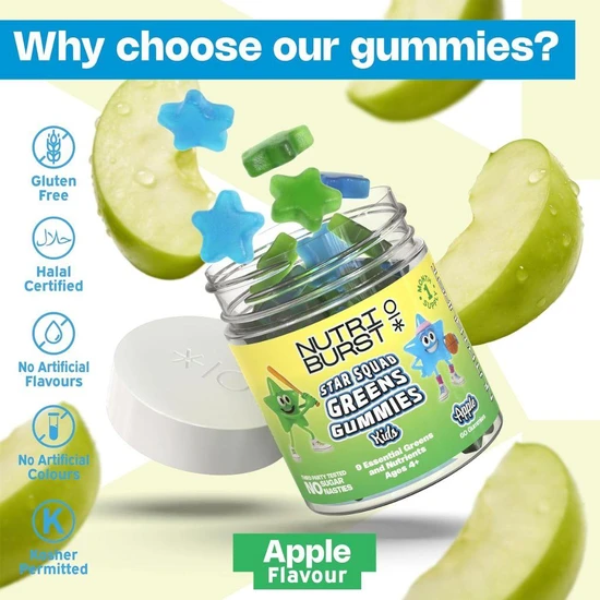 Nutriburst Kids Star Squad Greens Gummies 60 Gummies