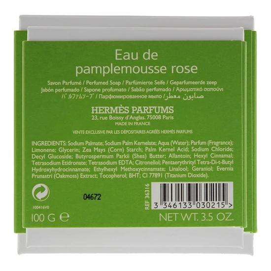 Hermès Eau De Pamplemousse Rose Perfumed Soap 100g