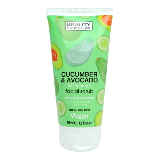 Beauty Formulas Cucumber & Avocado Facial Scrub 150ml / Refreshing