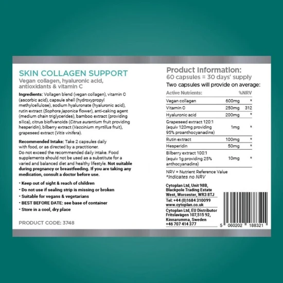 Cytoplan Skin Collagen Support Capsules 60 Capsules