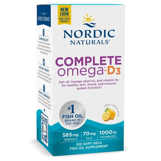 Nordic Naturals Complete Omega D3 565mg Lemon Softgels 120 Soft Gels