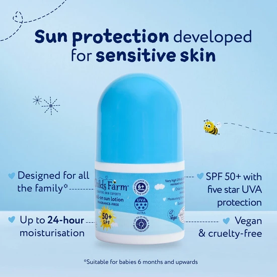 Childs Farm Fragrance Free Roll On Sun Lotion SPF 50 50ml