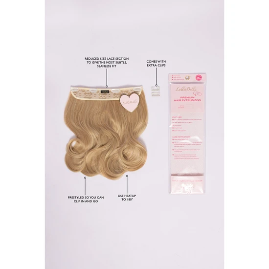 LullaBellz Thick 14" 1 Piece Blow Dry Wavy Clip-in Hair Extensions Bleach Blonde