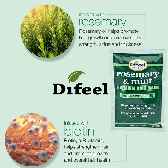 Difeel Rosemary & Mint Hair Mask Sachet 50g