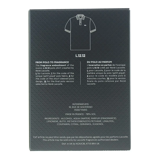 Lacoste L.12.12 Noir Eau De Toilette 50ml