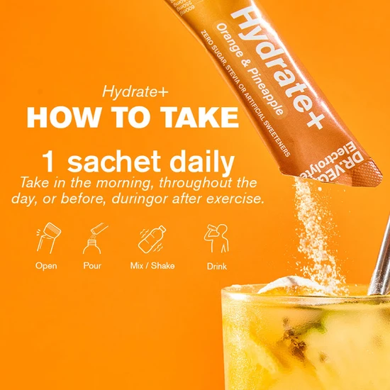 Dr Vegan Hydrate+ Orange & Pineapple Electrolytes 15 x 8g