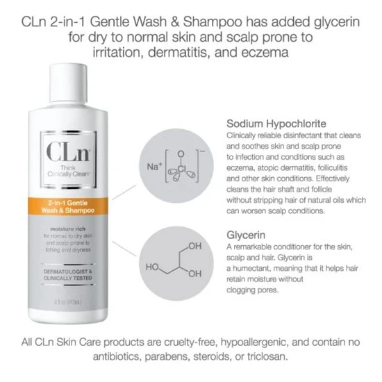 CLn Skin Care CLn 2 In 1 Gentle Wash & Shampoo 240ml