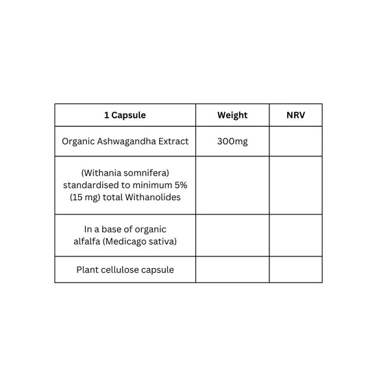 Viridian Organic Ashwagandha Extract Veg Capsules 60 Capsules