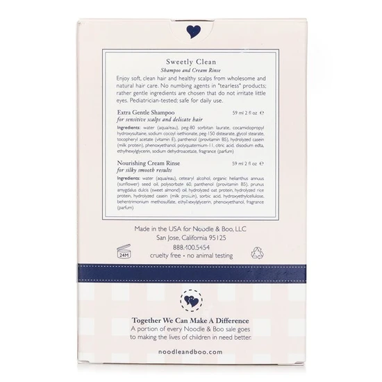 Noodle & Boo Sweetly Clean Kit: Extra Gentle Shampoo + Noursihing Cream Rinse 2 x 59ml
