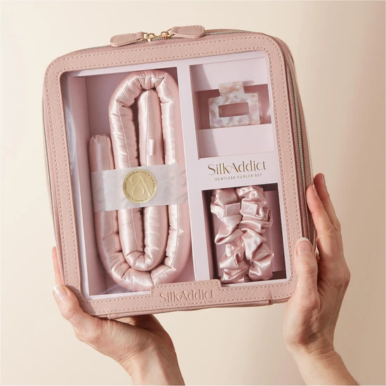 Silk Addict Pale Pink Heatless Curler Set