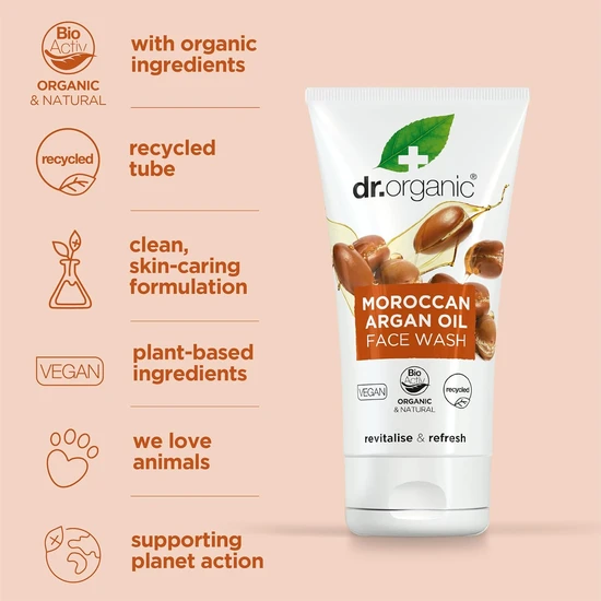 Dr. Organic Bioactive Skin Care Organic Moroccan Argan Oil Face Wash 150ml
