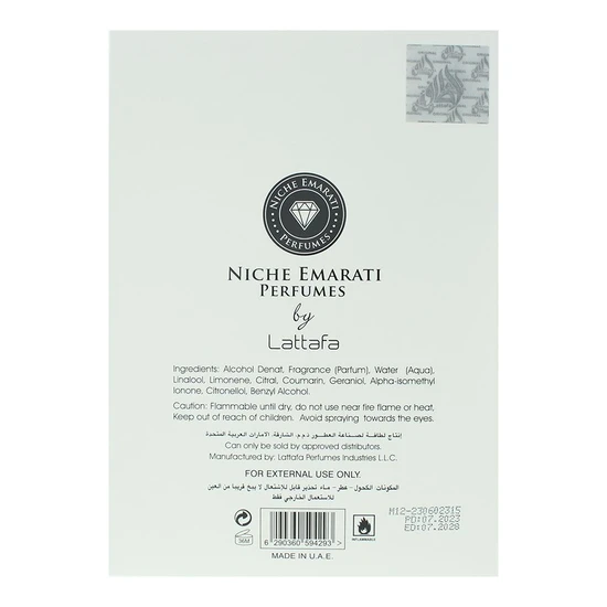 Lattafa Niche Emarati Antique Eau De Parfum 100ml