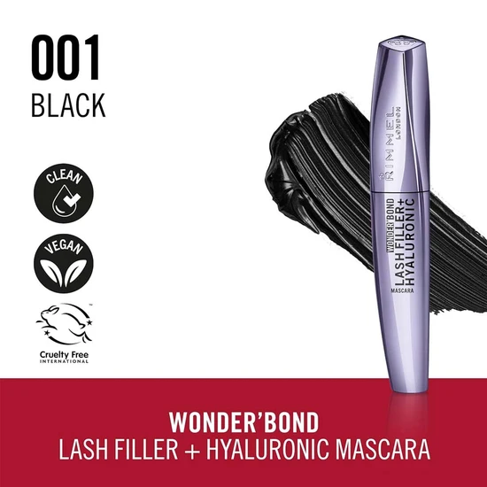 Rimmel Wonder'Bond Lash Filler+Hyaluronic Mascara 001 Black