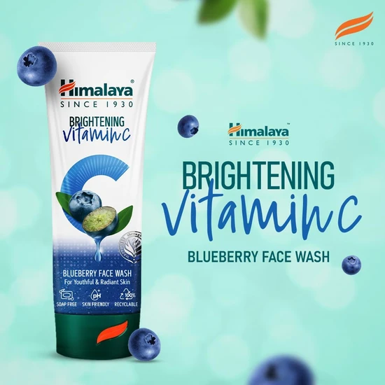 Himalaya Herbals Brightening Vitamin C Blueberry Face Wash 100ml