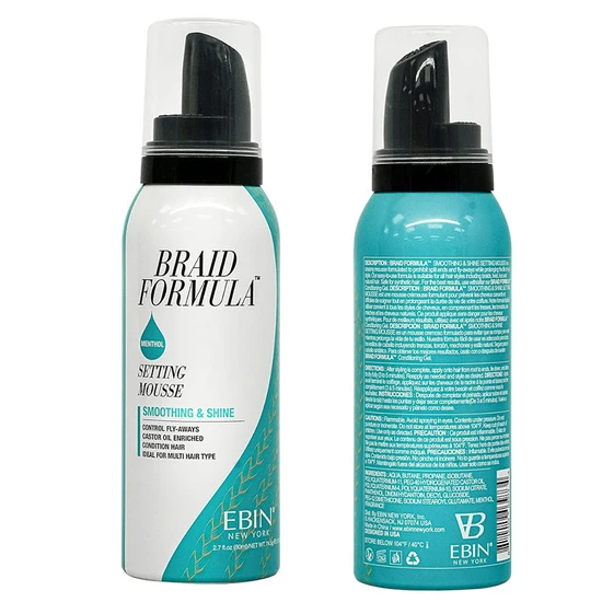 Ebin New York Braid Formula Smoothing & Shine Setting Mousse Menthol 80ml
