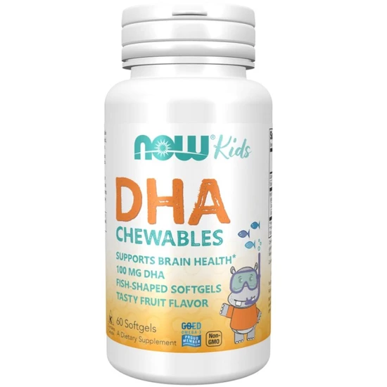 NOW Foods DHA Kid's Chewable 100mg 60 Softgels