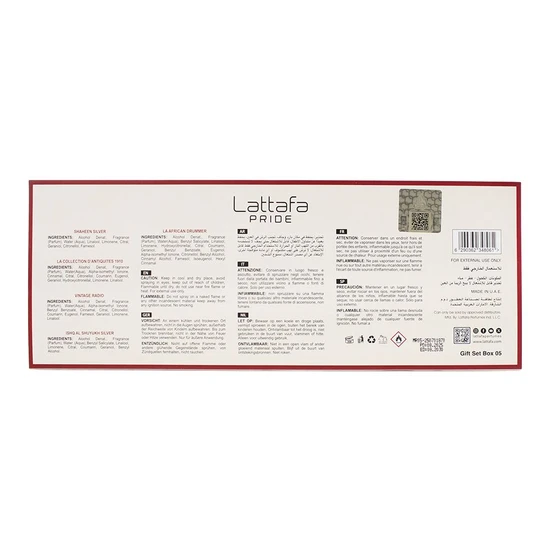 Lattafa Pride Collection No. 5 Eau De Parfum Gift Set 5 x 20ml