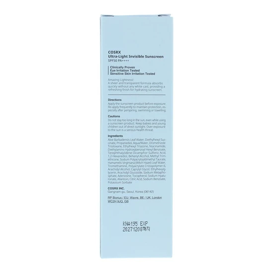 CosRx Ultra Light Invisible Sunscreen SPF 50 50ml