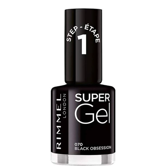 Rimmel Super Gel Nail Polish 070 Black Obsession