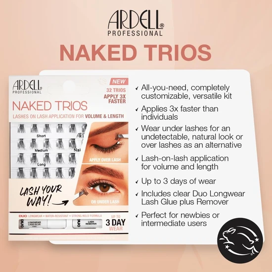 Ardell Naked Lashes Trios Kit 32 Trios