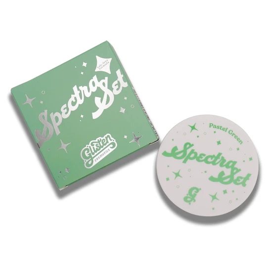 Glisten Cosmetics Pastel Green Spectra Set Colourful Pressed Powder