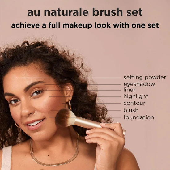 Real Techniques Au Naturale Makeup Brush Kit For Foundation 9 Piece Set