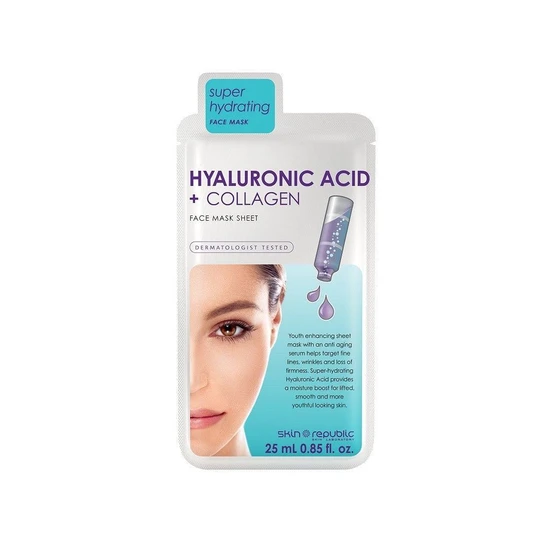 Skin Republic Hyaluronic Acid + Collagen Face Sheet Mask 25ml
