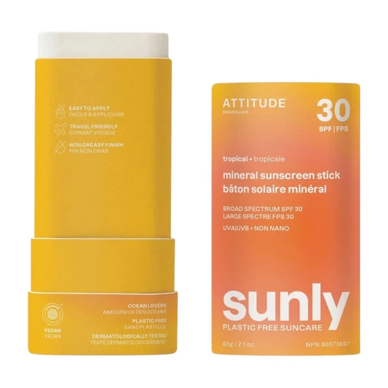 Attitude Sunly Tropical Mineral Sunscreen Stick SPF 30 60g
