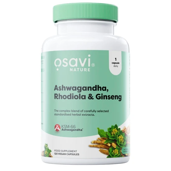 Osavi Ashwagandha + Rhodiola & Ginseng Capsules 120 Capsules