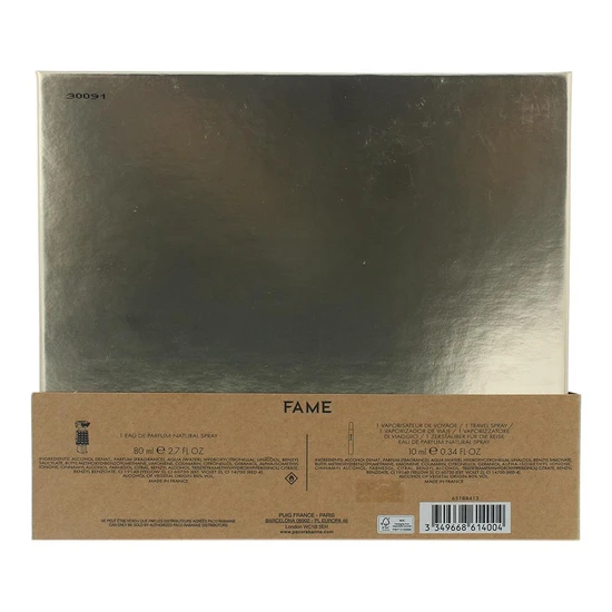 Paco Rabanne Fame Gift Set 75ml Eau De Parfum + 10ml Eau De Parfum