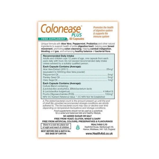 Health Aid Colon Ease Plus Capsules 60 Capsules